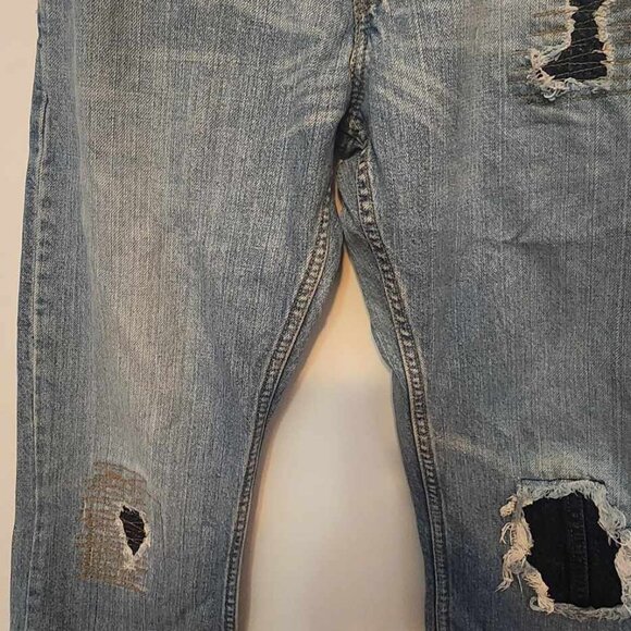 Levi's vintage low boot cut 527 flares with patches - Picture 3 of 8